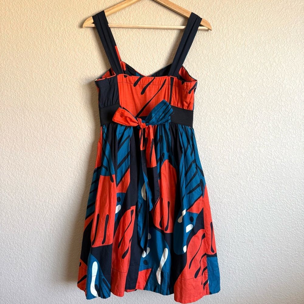 Anthropologie Maeve Fragmented Pipevine Dress Fit Flare Boho Sz 2 Sweetheart Ne